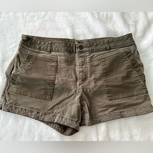 Prana cargo shorts, olive green, size 14